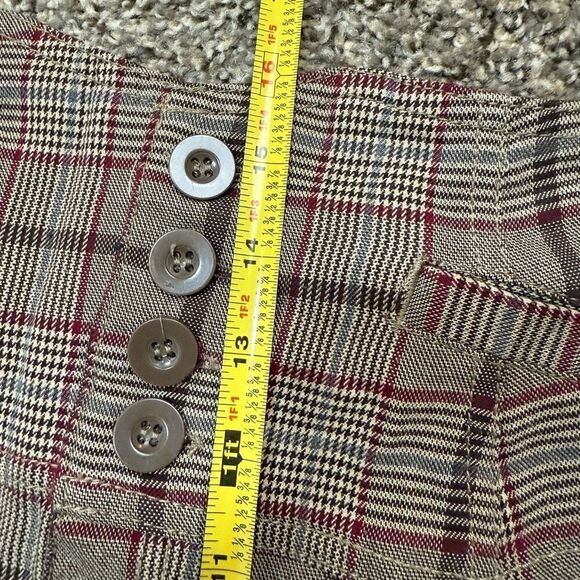 Charlotte Russe Grey Plaid Mini Skirt Small Y2K High Waist Red - Picture 6 of 6